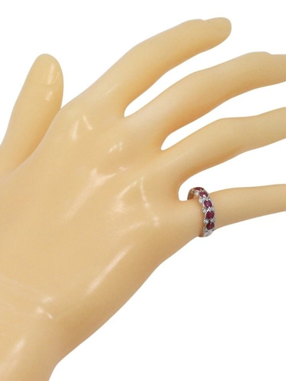 Ring Pt900Platinum/Ruby/diamond #4.9(US Size) 3.7g Women